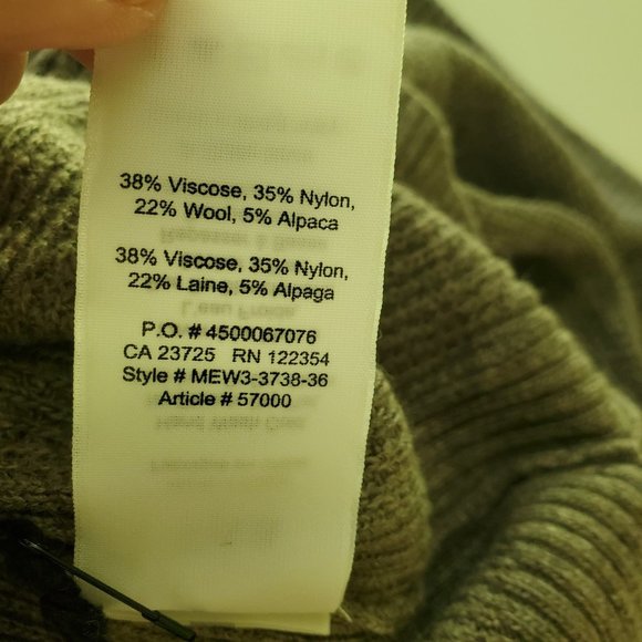 Aritzia TNA The Penny Sweater Waffle Knit Alpaca & Wool Sweater Sz M Taupe NEW - Picture 7 of 7